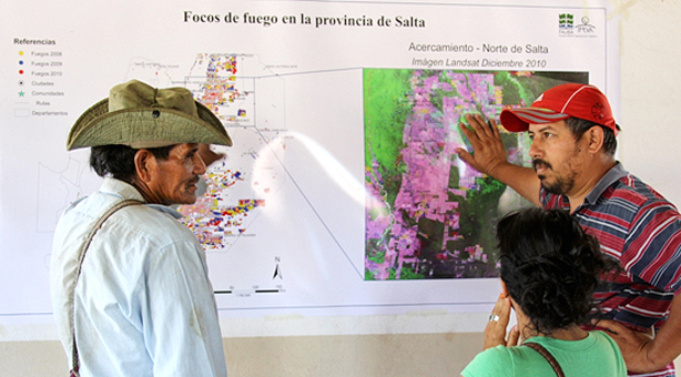 Los wichí monitorean los desmontes (Foto gentileza M. Vallejos)